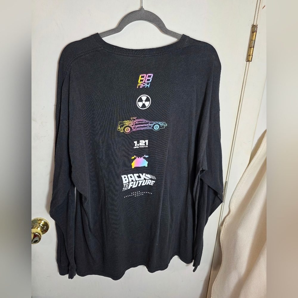 Back To The Future Men's 2XL Black Long Sleeve T-Shirt - Picture 2 of 5
